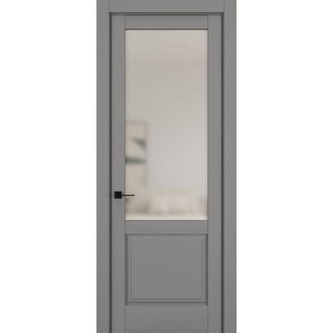 Межкомнатная дверь керамик NC 10 серый остеклённая