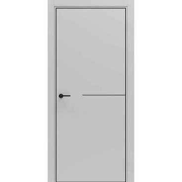 Межкомнатная дверь Porta-50.1 4AB серая Shellac Grey Al чёрная кромка с молдингом