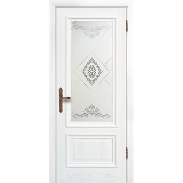 Межкомнатная дверь шпон Парма ясень карамельный остеклённая