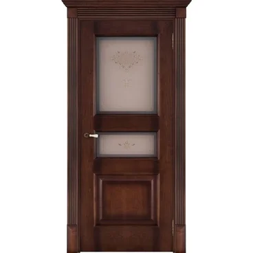 Межкомнатная дверь шпон Терзо Флоренция орех со стеклом