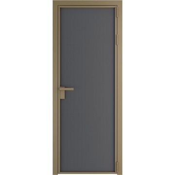 Алюминиевая межкомнатная дверь 1AP шампань графит элегант