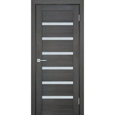 Межкомнатная дверь экошпон Мариам Техно-707 грей стекло сатинат белый