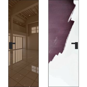 Скрытая дверь 1M внешняя сторона зеркало Бронза внутри под покраску