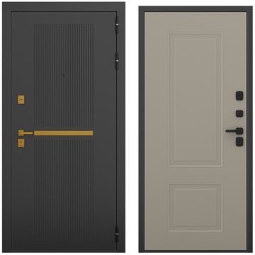 Входная дверь Артдеко чёрный силк панель кобальт