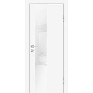 Межкомнатная дверь ПЭТ P-6 белая кромка ABS в цвет полотна со стеклом