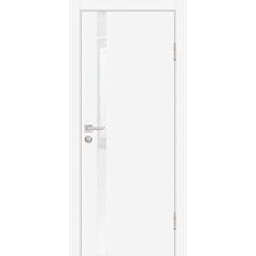 Межкомнатная дверь ПЭТ P-8 белая кромка ABS в цвет полотна со стеклом