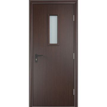 Дверь противопожарная деревянная ПВХ EI60 венге со стеклом