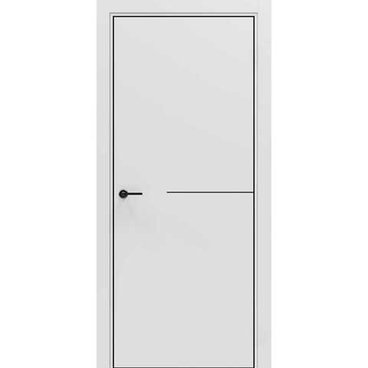 Межкомнатная дверь Porta-50.1 4AB белая Shellac White Al чёрная кромка с молдингом