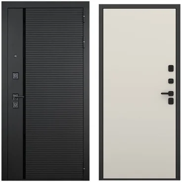 Входная дверь Пиано чёрный кварц панель гладкая