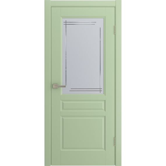 Фото двери Белли фисташковая эмаль RAL 6019 со стеклом