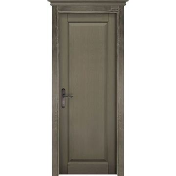 Межкомнатная дверь массив сосны ОКА Андромеда Браш эмаль олива глухая