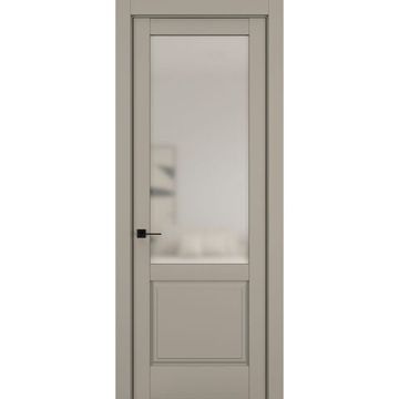 Межкомнатная дверь керамик NC 10 бежевый остеклённая