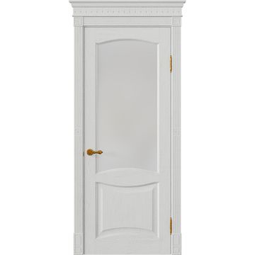 Межкомнатная дверь массив дуба Viporte Классика 2 бьянко остеклённая