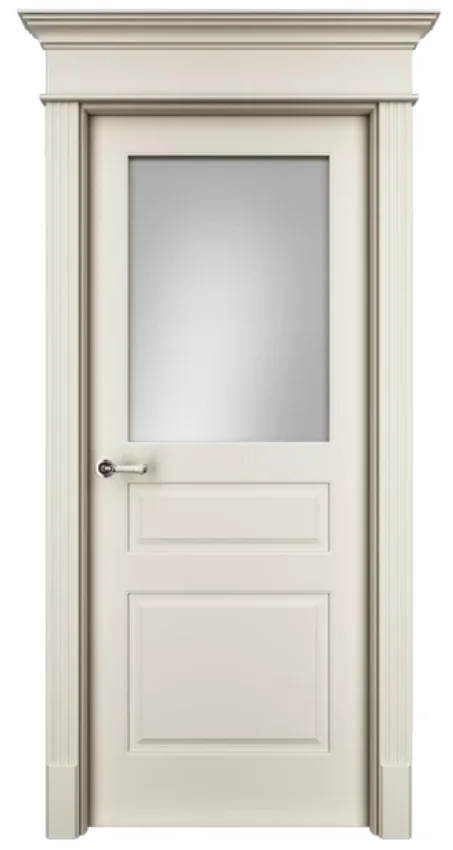 Межкомнатная дверь эмаль Ofram Нафта 3 RAL 9001 остеклённая