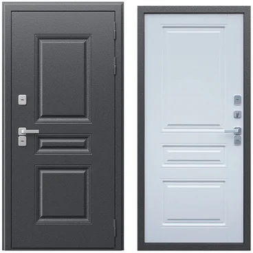 Входная уличная дверь Диксон белая внутри