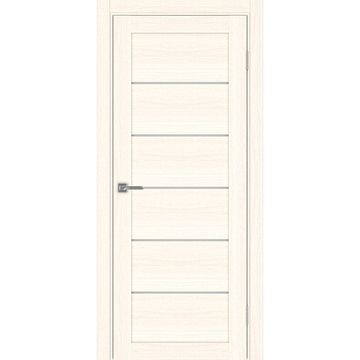 Межкомнатная дверь экошпон Турин 506.12 ясень светлый остеклённая