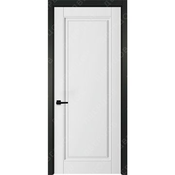 Межкомнатная белая дверь Классика 1 с чёрным наличником