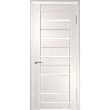 Межкомнатная дверь экошпон Legend ЛУ-22 белёный дуб стекло белая лакобель