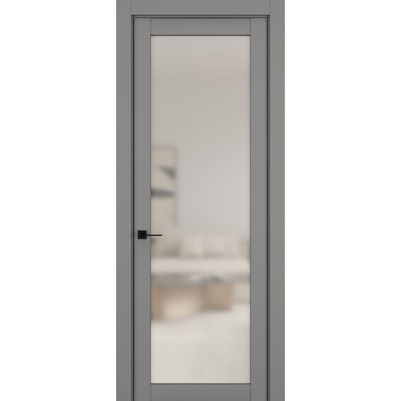 Фото межкомнатной двери керамик NC 2 серый остеклённая