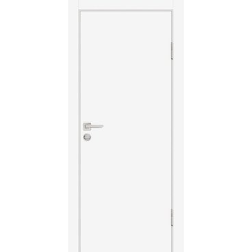 Межкомнатная дверь ПЭТ P-1 белая глухая кромка ABS в цвет полотна