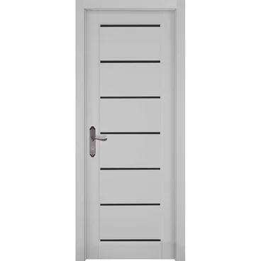 Межкомнатная дверь массив ольхи ОКА Премьер Плюс грей остеклённая