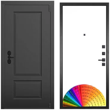 Входная дверь Шэбби чёрный силк панель МДФ под покраску