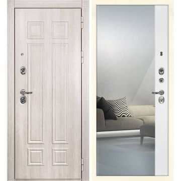 Входная дверь Гера 2 дуб филадельфия крем панель зеркало оптима макси