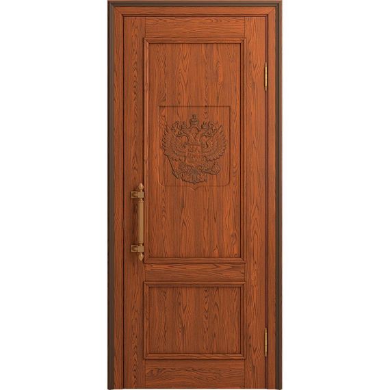 Межкомнатная дверь массив дуба Статус коньяк патина шоколад глухая