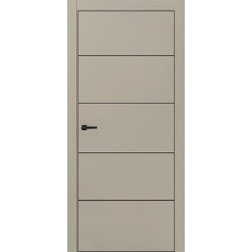 Межкомнатная дверь ПЭТ Silk-4 мокко кромка ABS чёрная молдинг