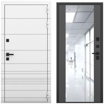 Входная дверь Бионика белый матовый панель зеркало Maxi