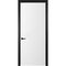 Межкомнатная белая дверь Геометрия 1 с чёрным наличником