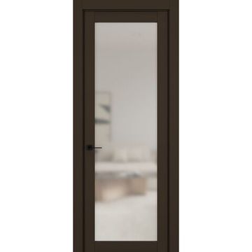 Межкомнатная дверь керамик NC 2 коричневый остеклённая