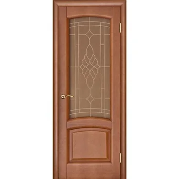 Межкомнатная дверь шпон Legend Лаура тёмный анегри остеклённая