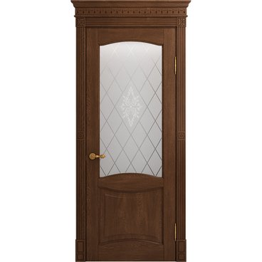 Межкомнатная дверь массив дуба Viporte Классика 2 кофе остеклённая