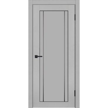 Межкомнатная дверь эмалит Сигма 30 светло-серый остеклённая