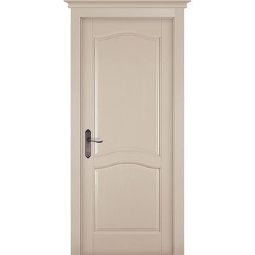 Межкомнатная дверь массив сосны ОКА Лео Браш эмаль крем глухая