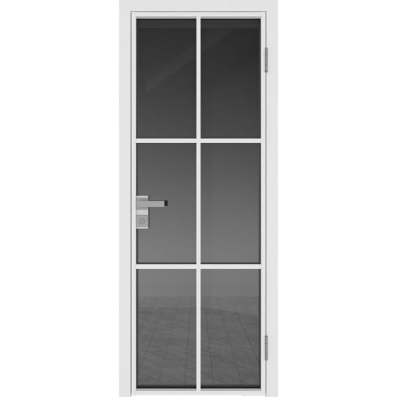 Межкомнатная алюминиевая дверь 3AG белая матовая RAL 9003 остеклённая