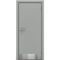Фото межкомнатной пластиковой влагостойкой двери Poseidon гладкая серая глухая с отбойной пластиной
