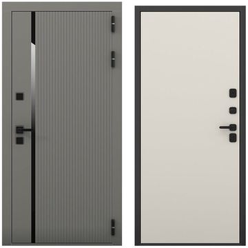 Входная дверь Пиано S антрацит силк панель гладкая