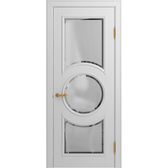 Межкомнатная дверь массив бука Viporte Лацио Амбиенте белая эмаль остекление 3