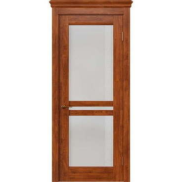 Межкомнатная дверь массив дуба селект Alvero Афина янтарь остеклённая