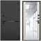 Входная дверь Горизонт чёрный кварц панель зеркало Maxi силк грей
