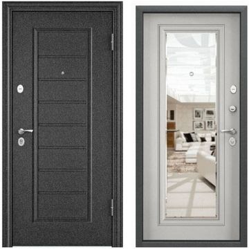 Входная дверь Delta PRO MP VDM-2 чёрный шёлк CK6-CM ПВХ бьянко