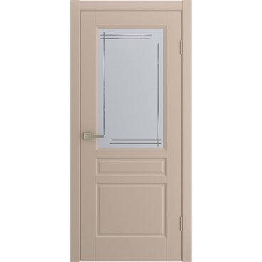 Межкомнатная дверь Бриз латте эмаль со стеклом
