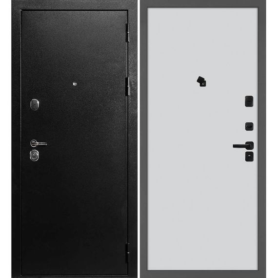 Входная дверь С-1 титан чёрный панель гладкая агат