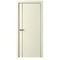 Межкомнатная дверь эмаль Лайн 4 слоновая кость глухая чёрная алюминиевая кромка