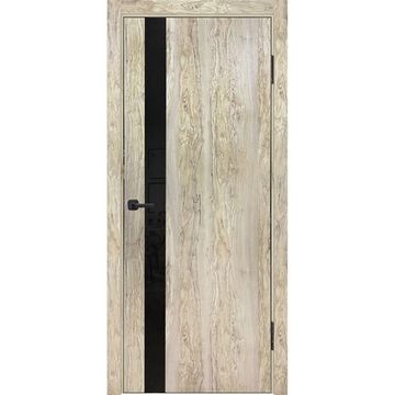 Межкомнатная дверь экошпон ЛУ-45 олива остеклённая