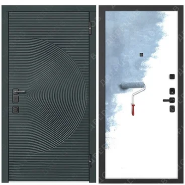 Входная уличная дверь Малахит Термо туманный лес RAL 6012 МДФ под покраску