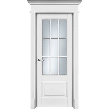 Межкомнатная дверь эмаль Ofram Оксфорд 2 белая остеклённая