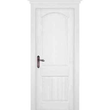 Межкомнатная дверь массив сосны ОКА Осло Браш белая эмаль глухая